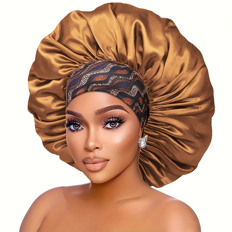 Elegant Floral Satin Shower Cap