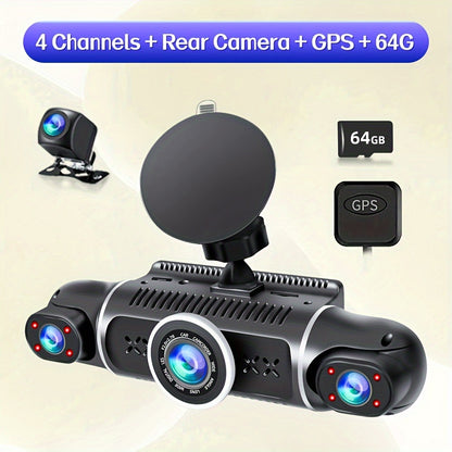4 Channel Dash Cam For Cars With GPS