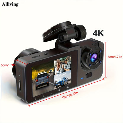 4k Front And Rear Dash Cam, Ultra Hd Recorder