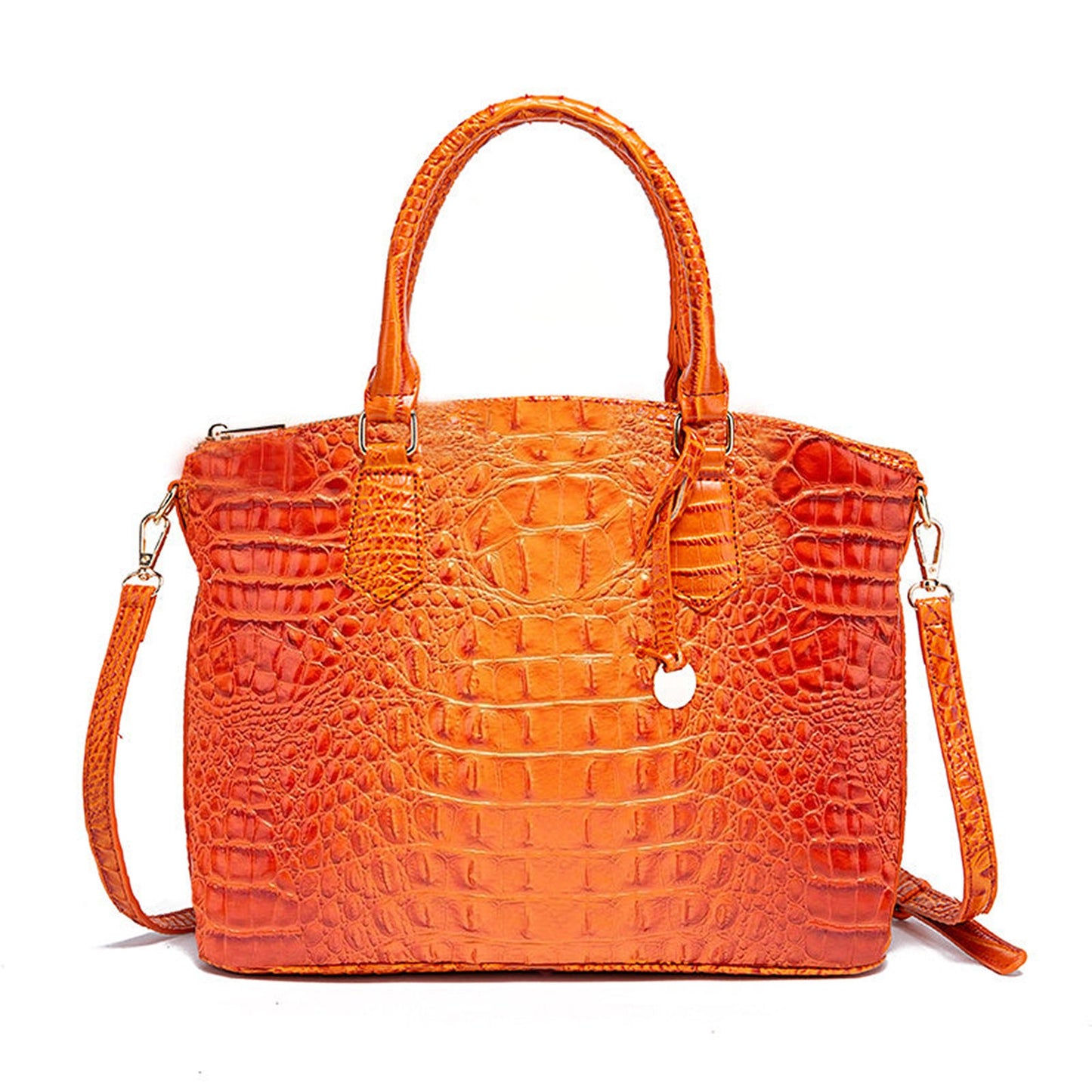 Crocodile Embossed Womens Handbag Chic Satchel