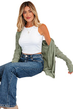 Green Scalloped Edge Cardigan