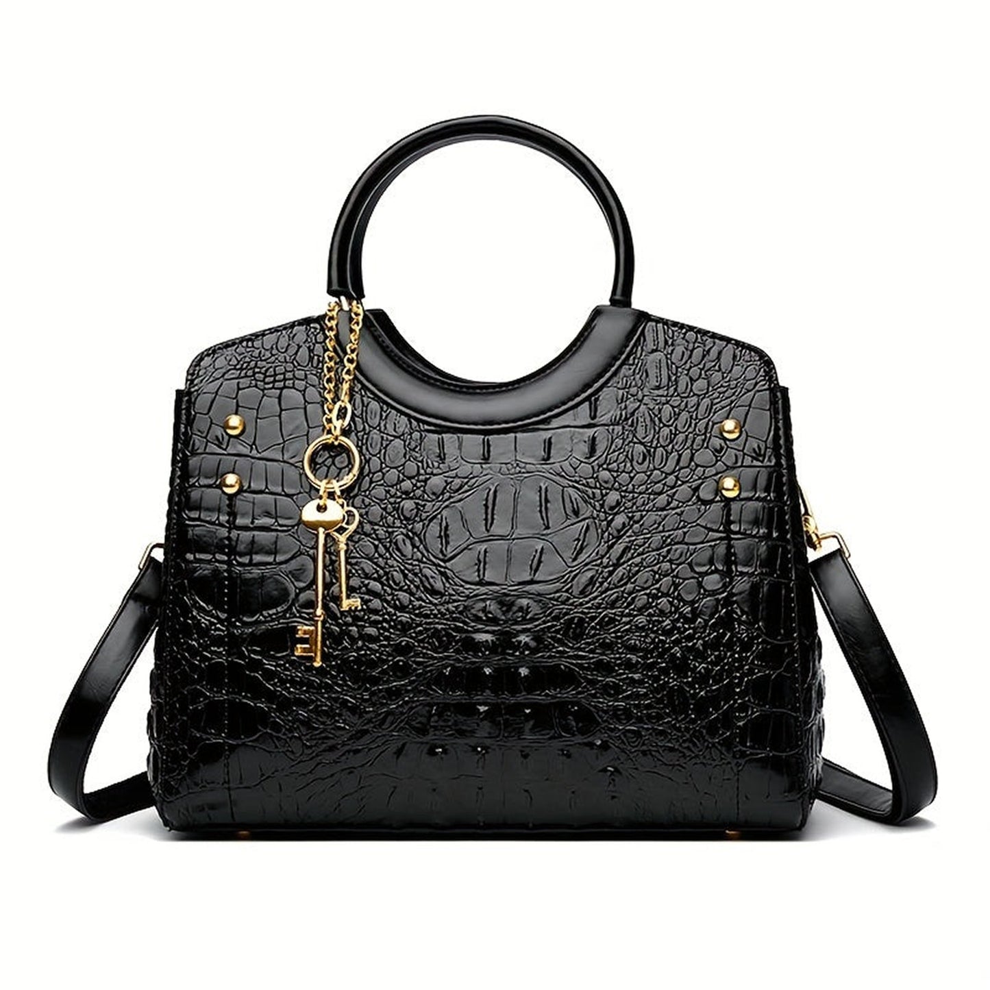 Luxury Crocodile Pattern Handbag Satchel