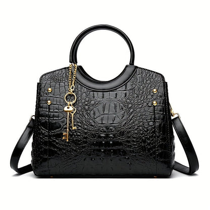 Luxury Crocodile Pattern Handbag Satchel