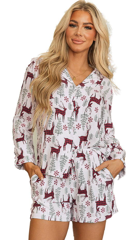 White Christmas Deer Lounge Set For Comfort