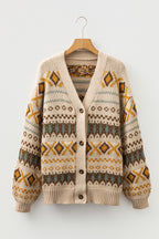 Western Pattern Cardigan Sweater