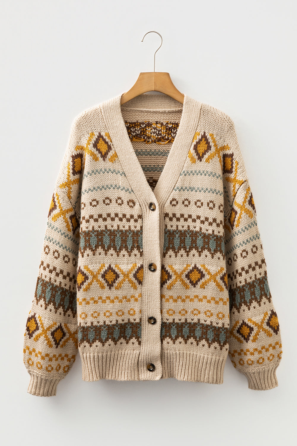 Western Pattern Cardigan Sweater