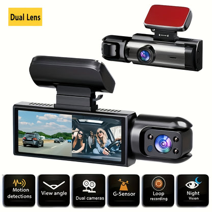 1080p Dual Camera Dash Cam With Memory Card