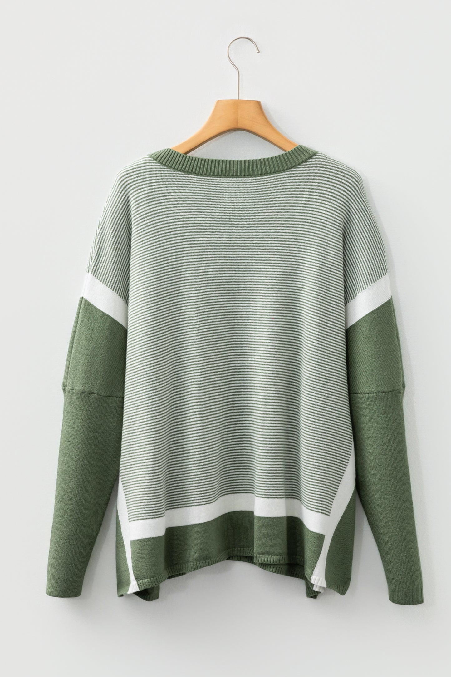 Green Stripe Oversized Sweater