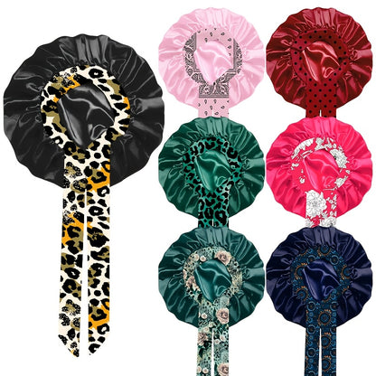 Bohemian Satin Bonnet With Stylish Bow