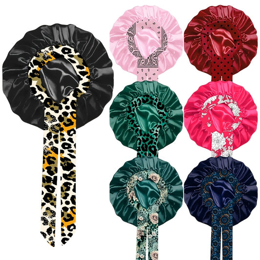 Bohemian Satin Bonnet With Stylish Bow