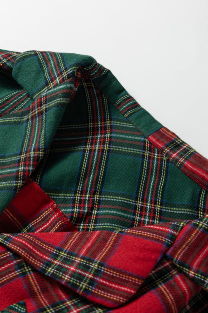 Red Plaid Christmas Pajamas Set For Women