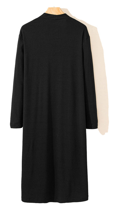 Black Open Front Cardigan Women