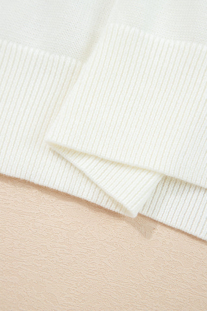 White Game Day Sequin Sweater