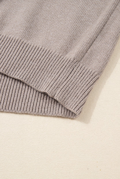 Beige Embroidered Floral Sweater