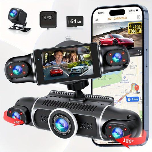 4 Channel Dash Cam For Cars With GPS