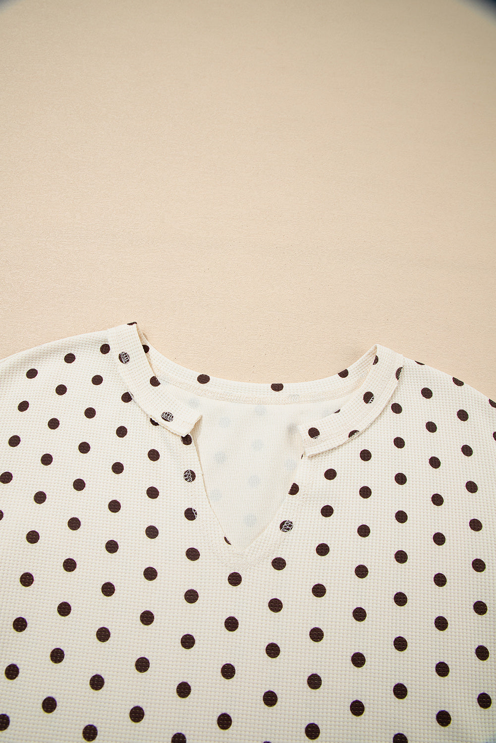 White Polka Dot Lounge Set For Comfort