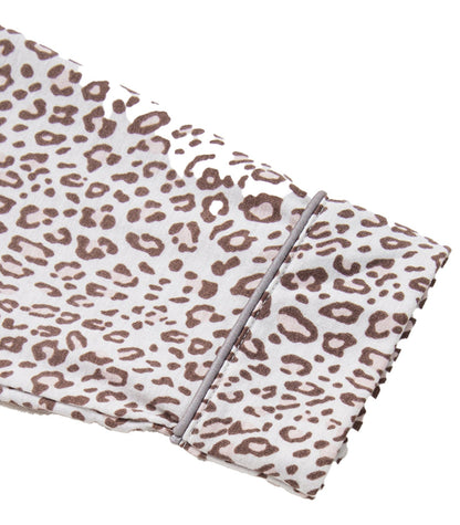 White Leopard Print Pajama Set For Comfort