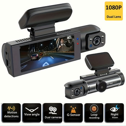 1080p Dual Camera Dash Cam With Night Vision