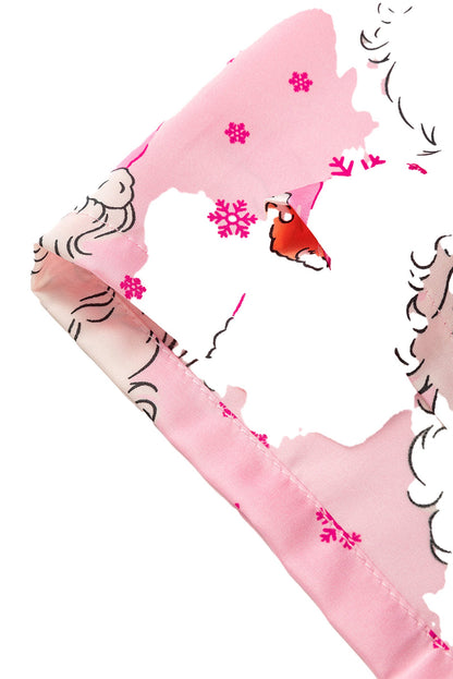 Pink Santa Christmas Pajama Set