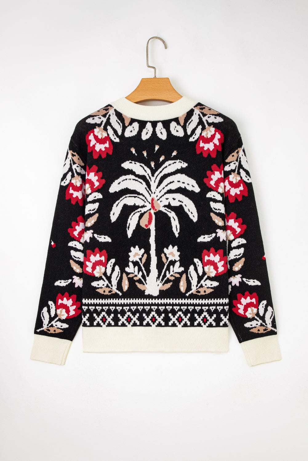 Dear-Lover Beige Floral Knit Cardigan For Chic Style