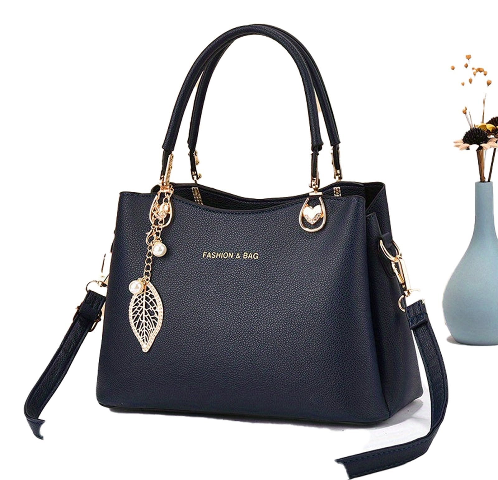 Elegant white handbag for women with stylish design and decorative charm for everyday use