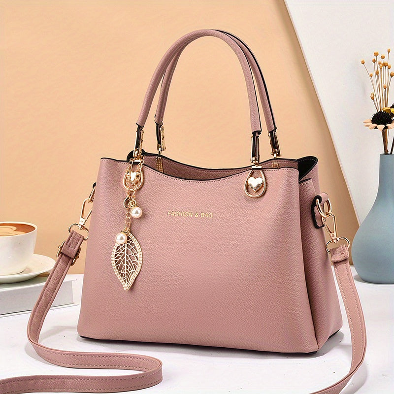 LuckeLadybug elegant white handbag for women with stylish design and detachable strap