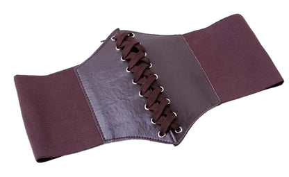 LuckeLadybug fashion corset belt for women, adjustable with lace-up design and stretchy fabric