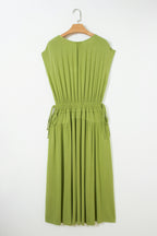 LuckeLadybug LLC Fit & Flare Olive Green Dress with Adjustable Waist and maxi dress