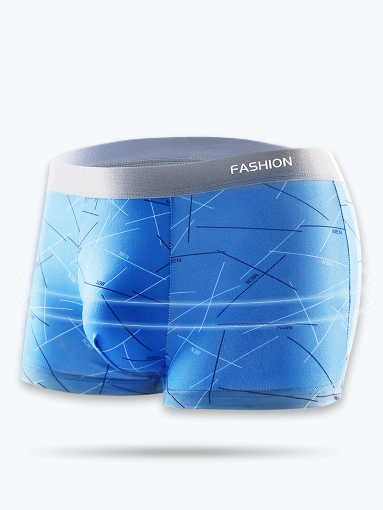 LuckeLadybug LLC Men's Boxer Briefs Set in Blue with Stylish Geometric Design