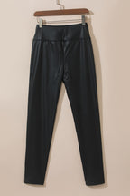 LuckeLAdybug LLC Black Leggings Made of Faux Leather Material for Stylish Comfort