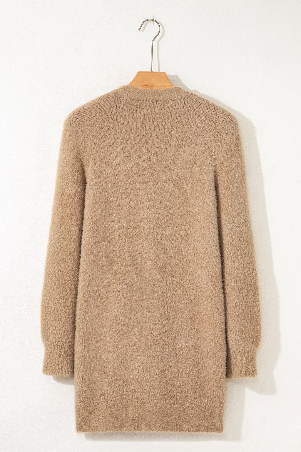 Dear-Lover Smoke Gray Fuzzy Cardigan For Cozy Style