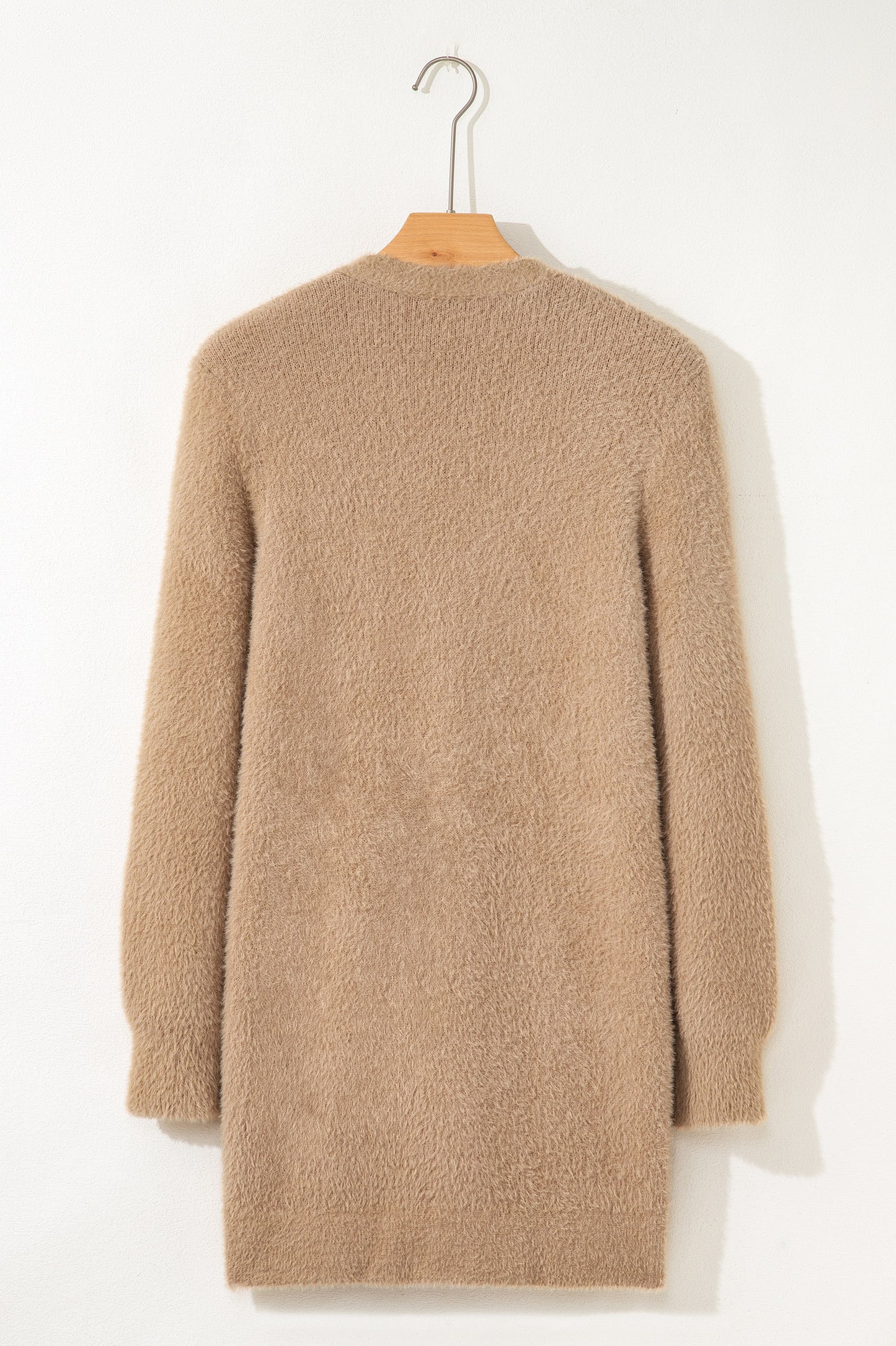 Dear-Lover Smoke Gray Fuzzy Cardigan For Cozy Style