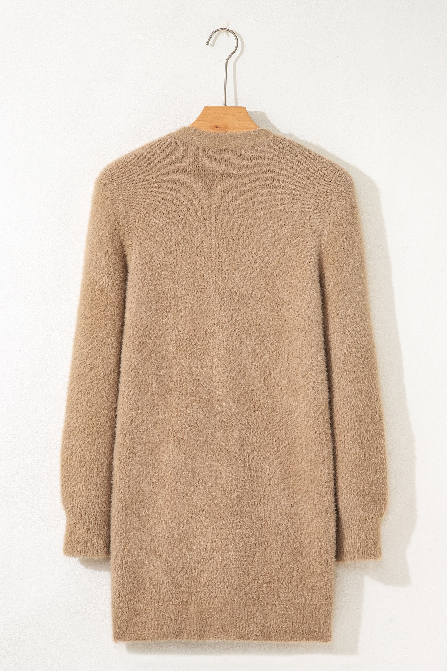 Dear-Lover Smoke Gray Fuzzy Cardigan For Cozy Style