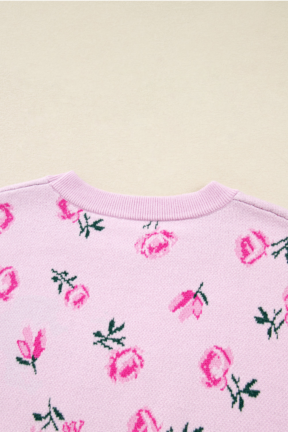 Floral Print Cropped Sweater For Trendy Style