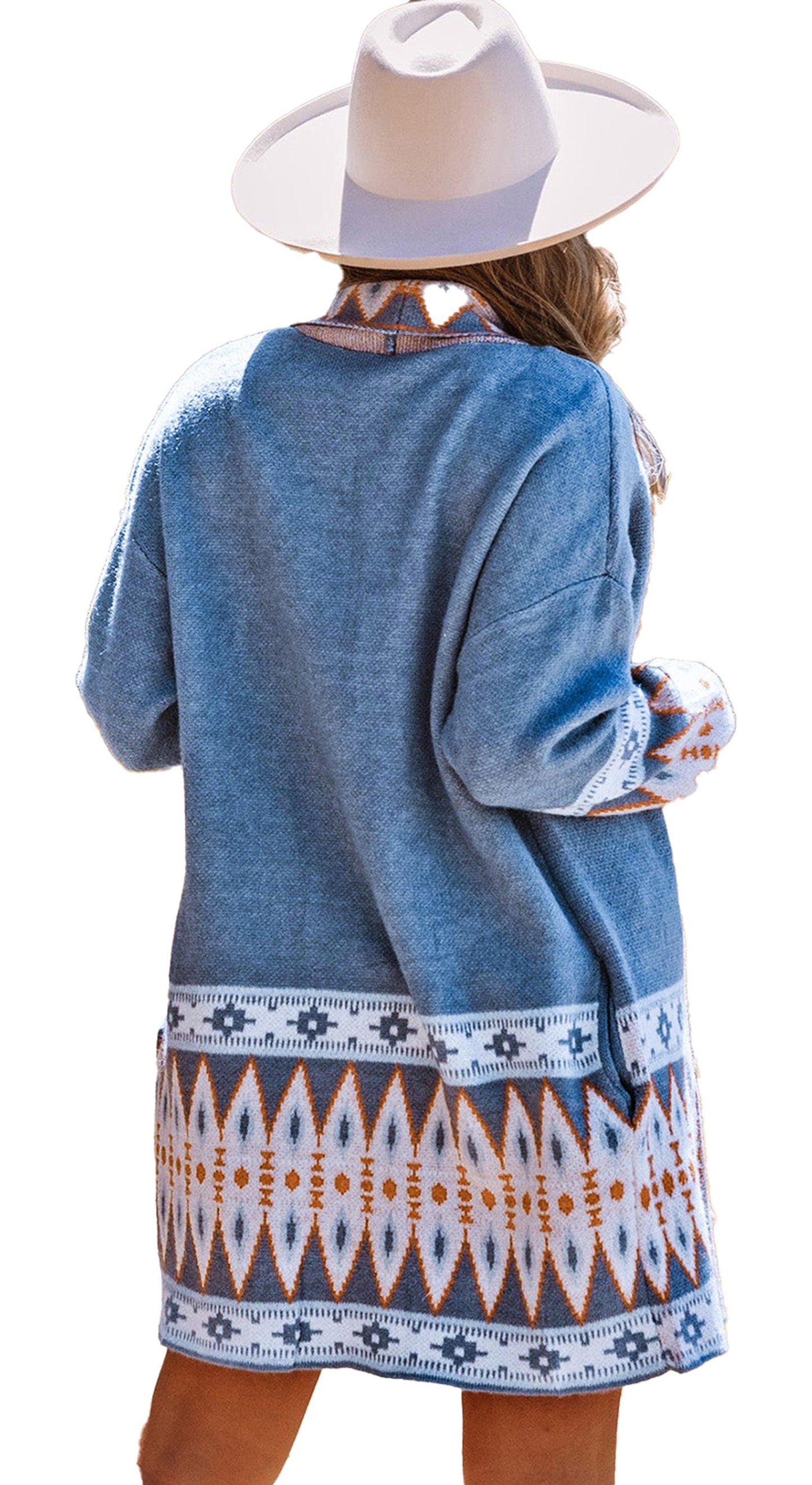 Brown Aztec Print Cardigan For Trendy Styles