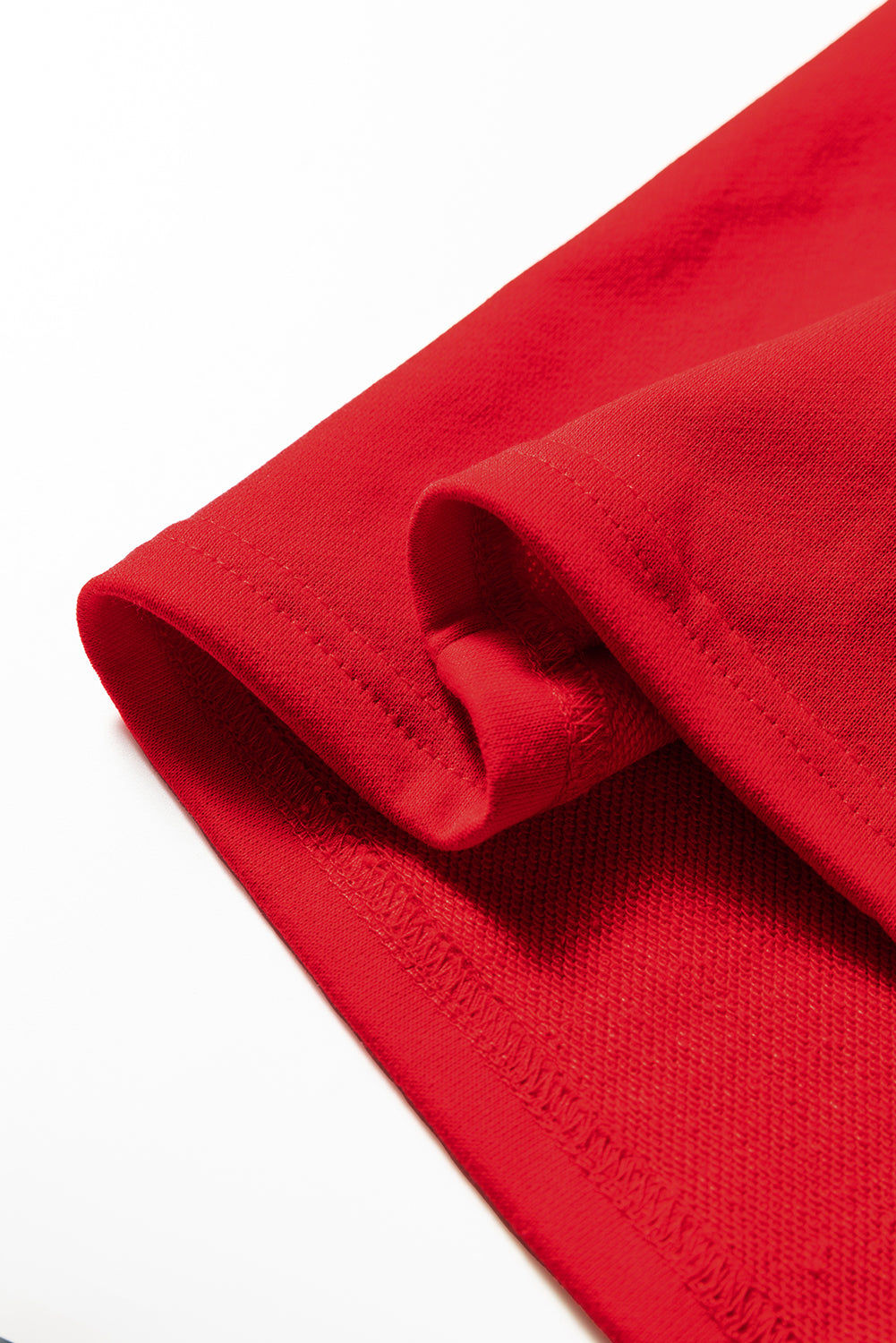 Red Varsity Sweatshirt Dress Cozy Pocketed Mini