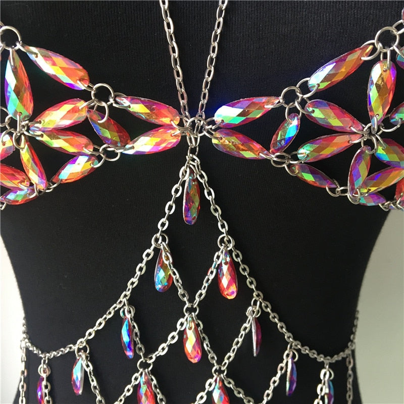 LuckeLadybug colorful rhinestone embellished top tank tops for vibrant summer style
