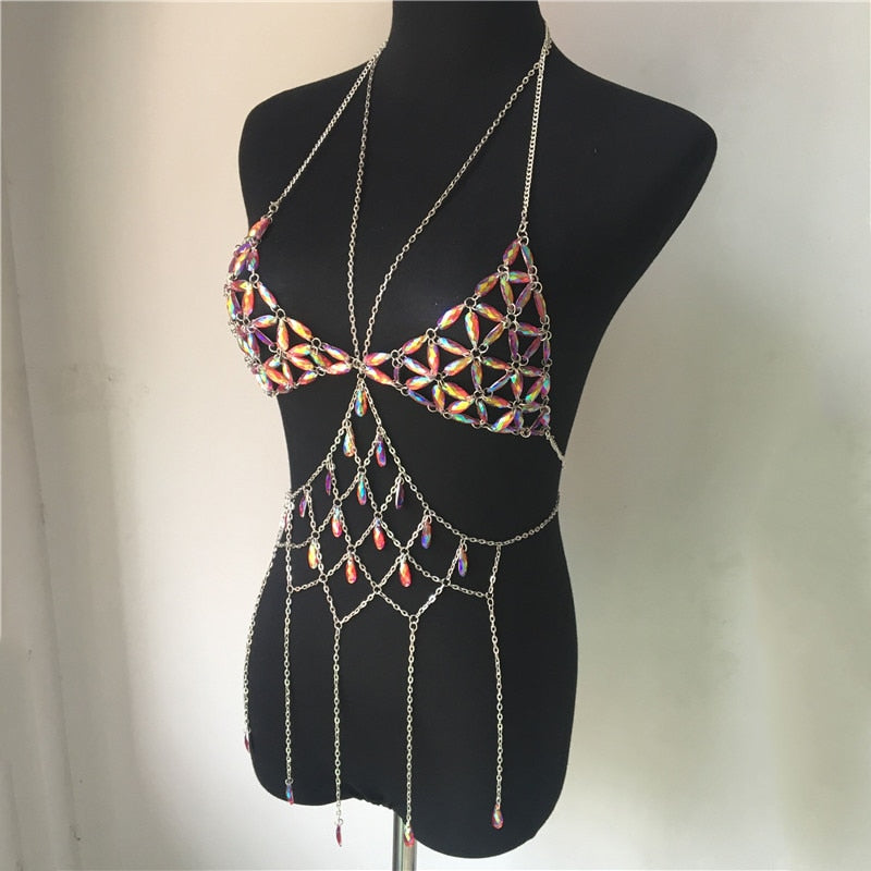 Colorful LuckeLadybug top tank tops with a unique chain design for a stylish summer look
