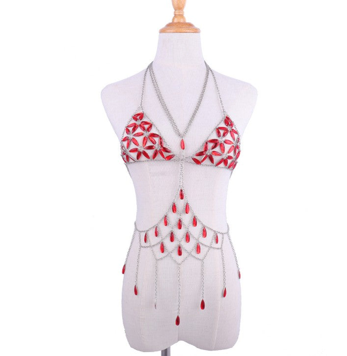 LuckeLadybug stylish tank top with unique red and silver design perfect for summer fashion
