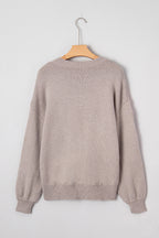 Beige Embroidered Floral Sweater