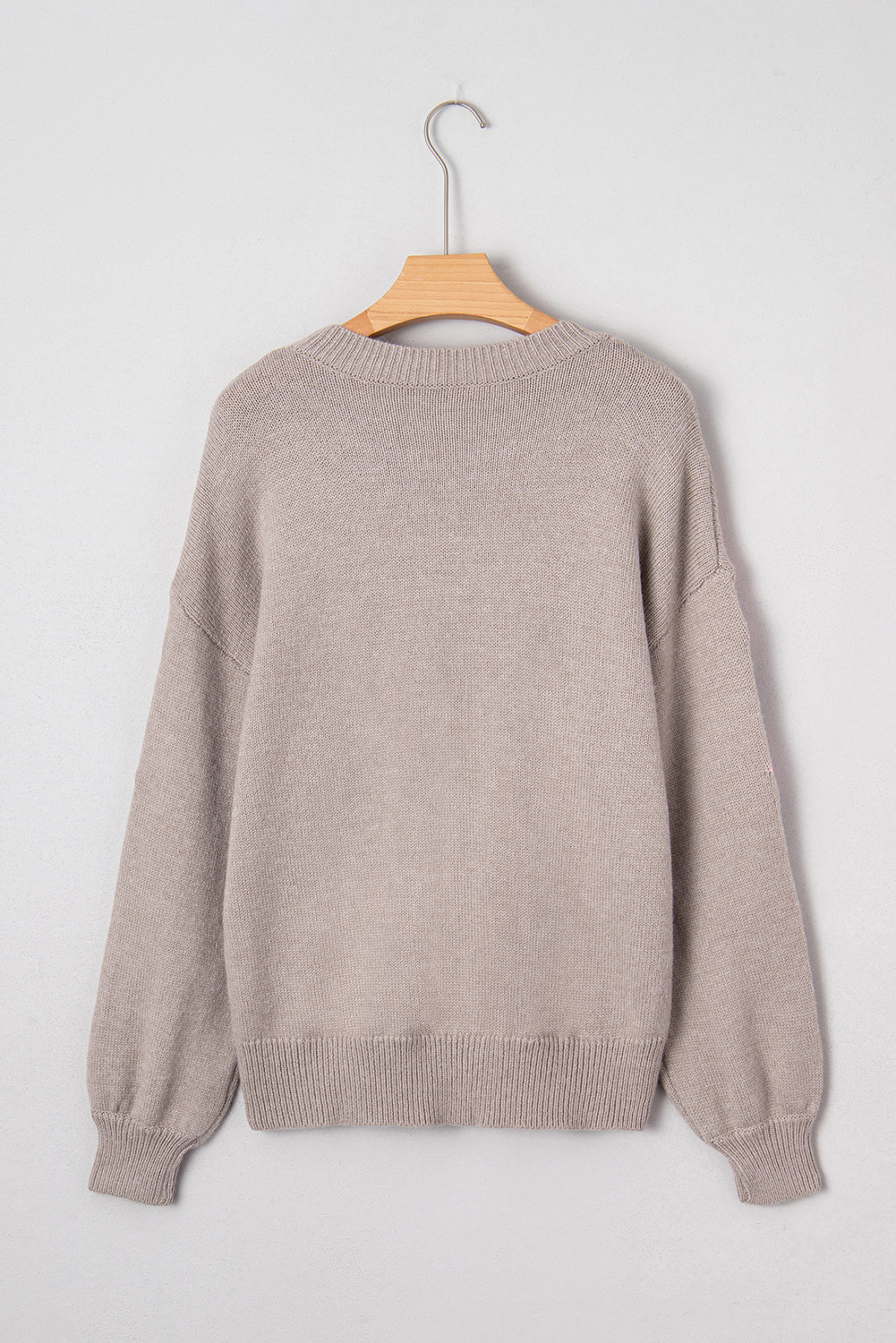 Beige Embroidered Floral Sweater