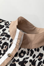 Leopard Print Flared Dress Long Sleeve Mini