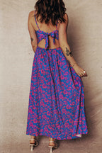 LuckeLadybug LLC Fit & Flare dress in floral design ideal for summer outings and maxi dress.