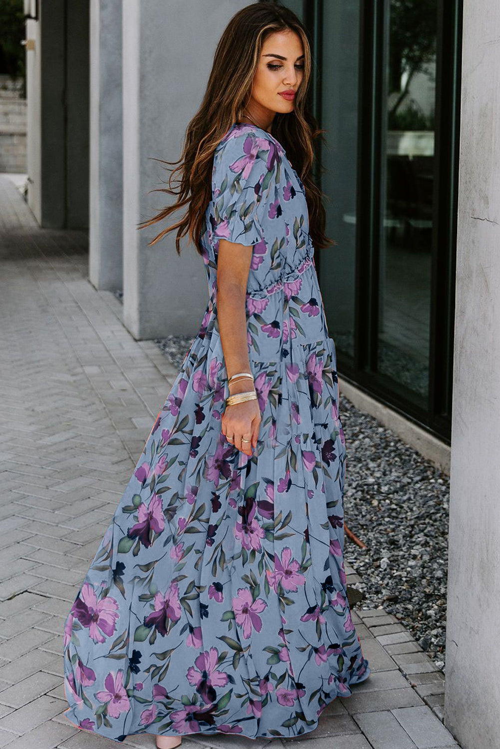 LuckeLadybug LLC Fit & Flare dress in floral design, perfect for spring and maxi dress occasions
