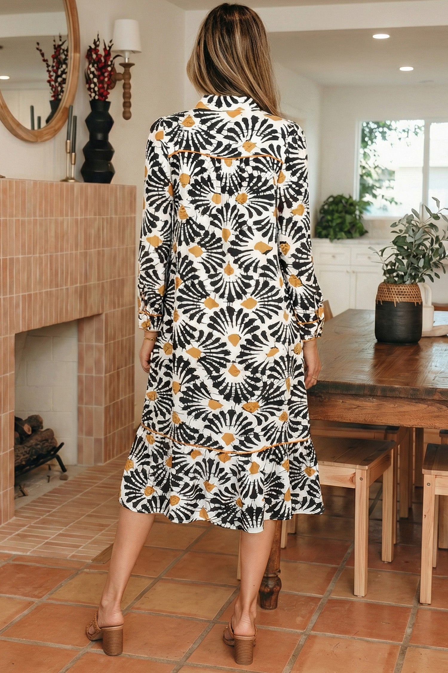 Stylish LuckeLadybug floral dress dress with a fit and flare design and vibrant floral pattern
