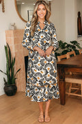 LuckeLadybug LLC Floral Dress Dress in Black and White with Daisy Print for Casual Outings
