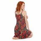 LuckeLadybug A-Line Floral Dress dress with vibrant floral pattern and adjustable straps