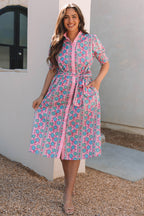LuckeLadybug LLC Floral Dress dress in pastel colors with a fitted bodice and flared skirt