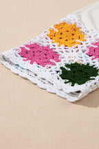 LuckeLadybug LLC Floral Dress Dress with Colorful Crochet Sleeve Detailing