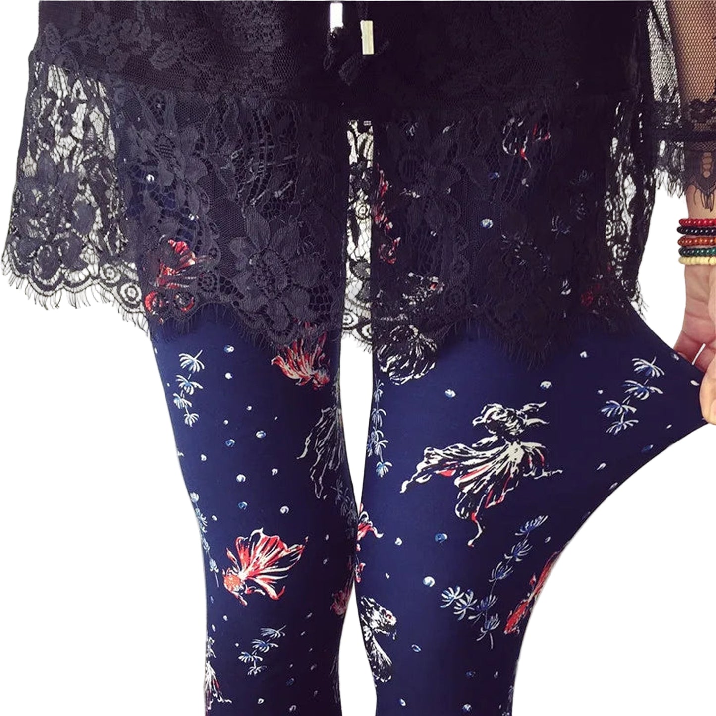 Flower Pattern Leggings For Women